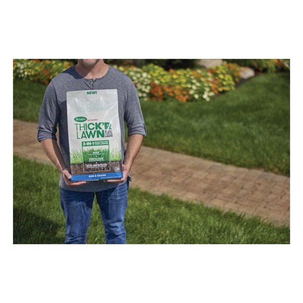 Scotts Turf Builder Thick'R Lawn 30156 Sun and Shade Mix Grass Seed, 12 lb Bag