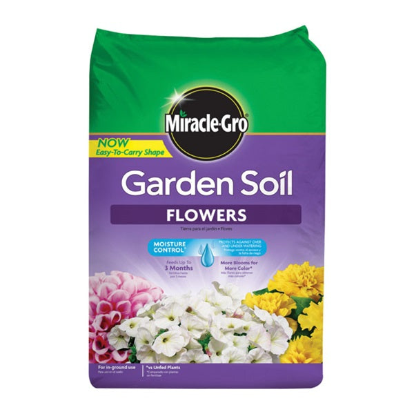 Miracle-Gro 70359430 Flower Garden Soil, Solid, 1.5 cu-ft Bag