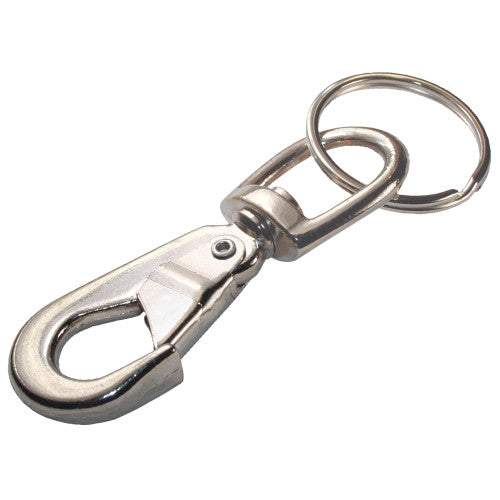 HILLMAN 701329 Swivel Snap Hook with Key Ring, Metal/Stainless Steel