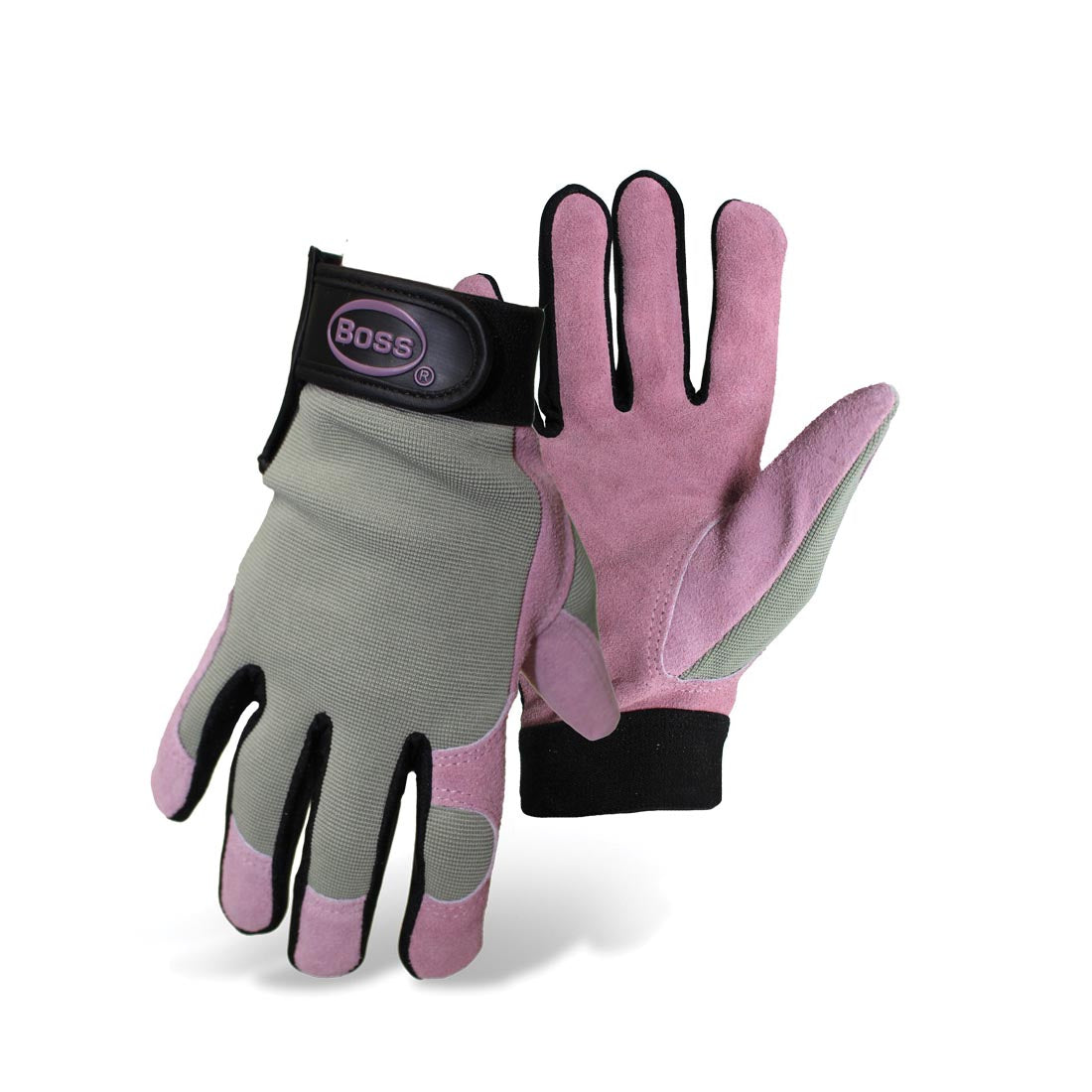 BOSS GUARD 790L Garden Gloves, Women&#39;s, L, Keystone Thumb, Hook and Loop Cuff, Spandex Back, Assorted