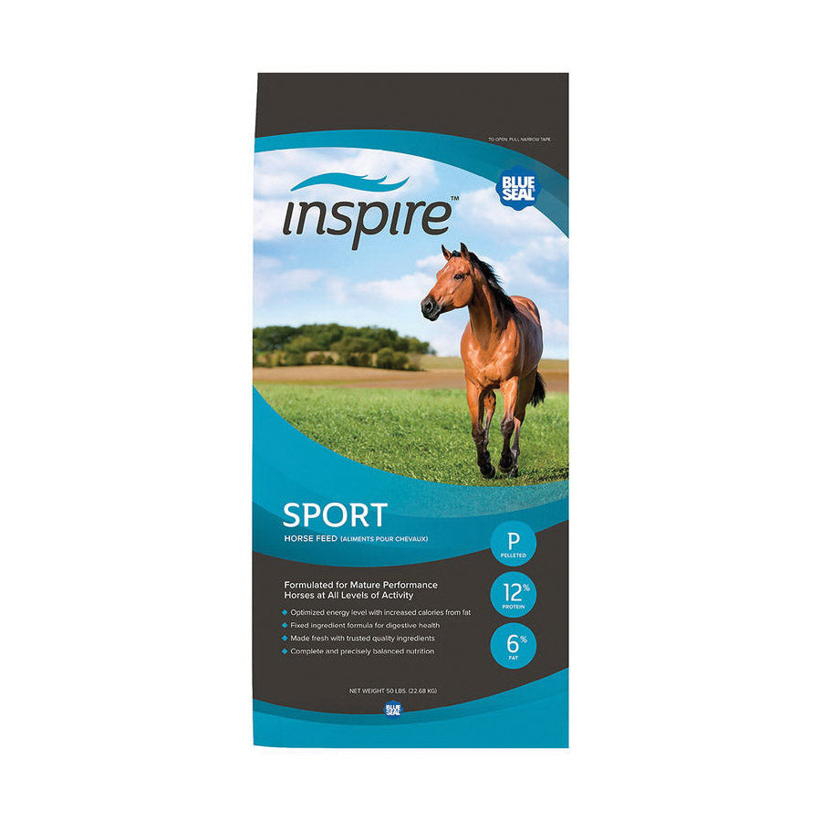 Blue Seal Inspire 3631 Sport Horse Feed, Adult Lifestage, Pellet, 50 lb Bag