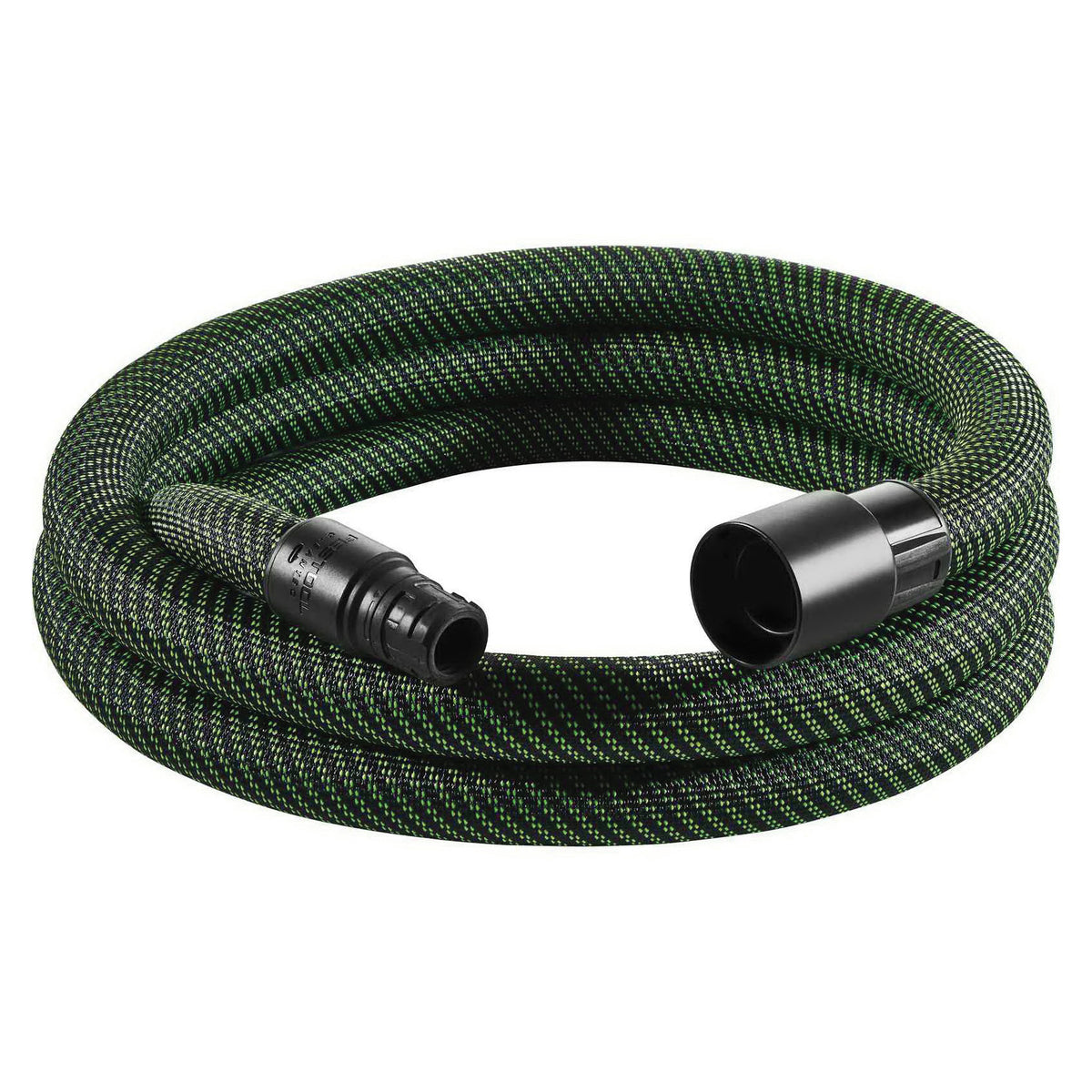 Festool 500678 Suction Hose, 1-1/4 in OD, Bayonet, 16-1/2 ft L, Plastic/Rubber, Black/Green