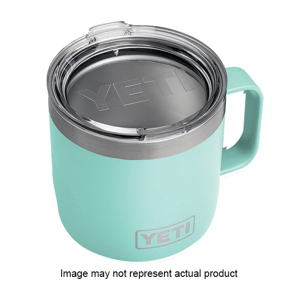 YETI Rambler 21071500027 Mug, Vacuum-Insulated with Standard Lid, 14 oz Capacity, Stainless Steel, Reef Blue