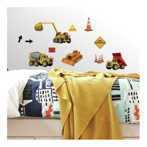 RoomMates RMK1007SCS Under Construction Wall Decal, 18 in L, 10 in W, Multi-Color