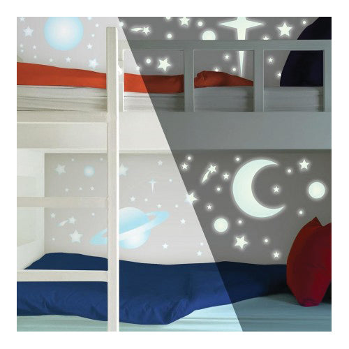 RoomMates RMK1141SCS Glow-in-the-Dark Wall Decal, 18 in L, 10 in W, White