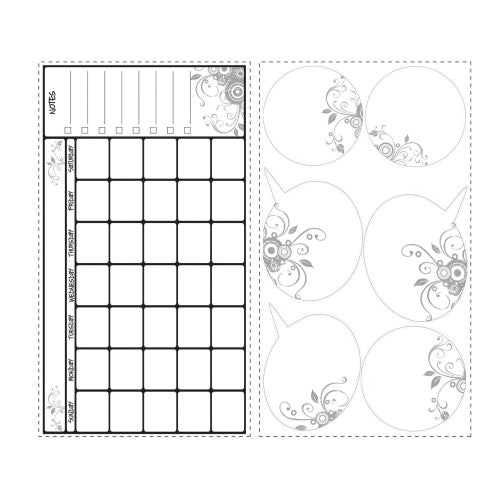 RoomMates Back to School RMK1556SCS Dry Erase Calendar Wall Decal, 18 in L, 10 in W, White