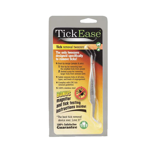 TickEase DW0089 Tick Removal Tweezer, Dual Tip, Stainless Steel