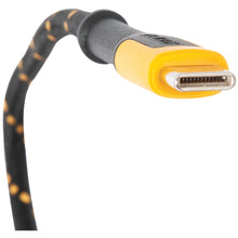 Load image into Gallery viewer, DeWALT 131 1349 DW2 Charger Cable, USB, USB-C, Kevlar Fiber Sheath, Black/Yellow Sheath, 10 ft L
