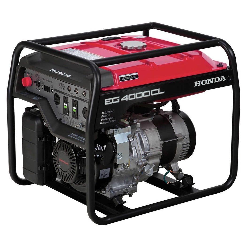 Honda EG EG4000CL1 Portable Generator, 29.2/14.6 A, 120/240 V, Gasoline, 6.3 gal Tank, 9.4 hr Run Time