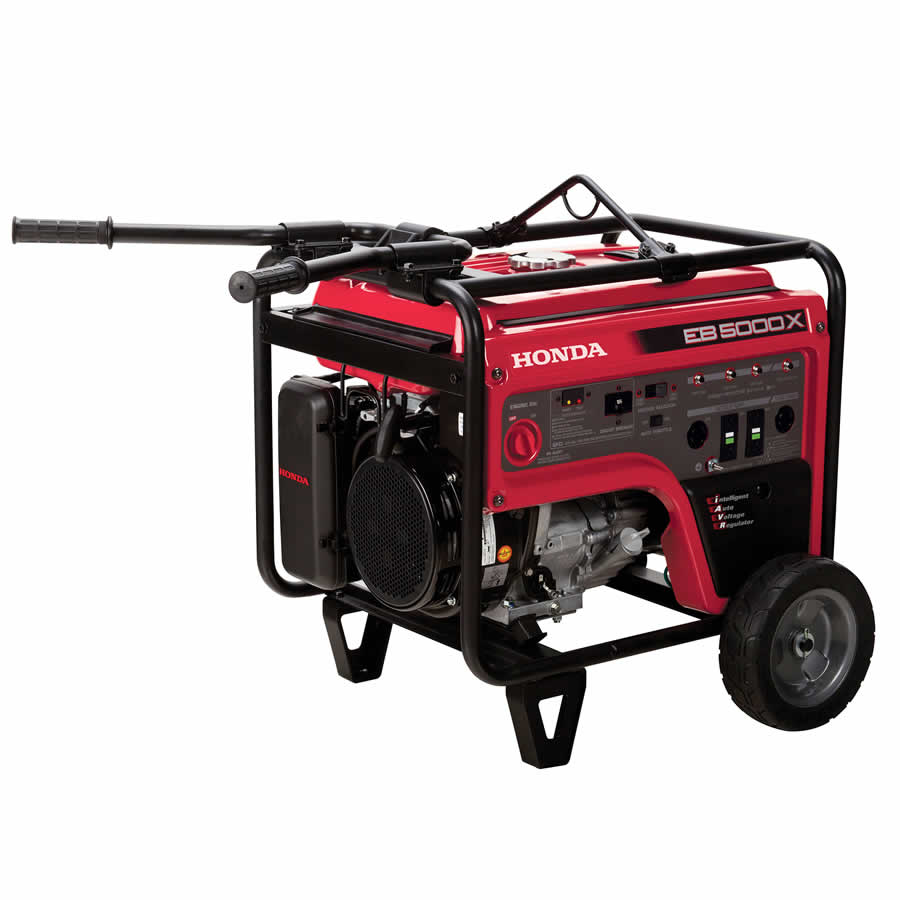 Honda EB EB5000XK3AT1 Portable Generator, 37.5/18.8 A, 120/240 V, Gasoline, 6.2 gal Tank, 8.1 hr Run Time