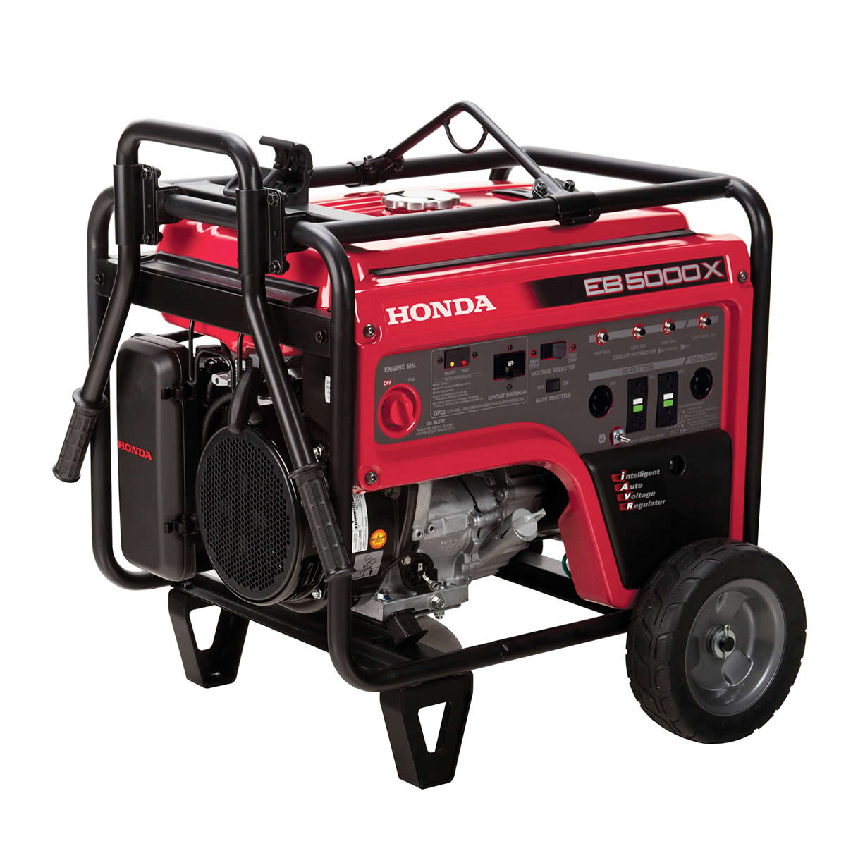 Honda EB EB5000XK3AT1 Portable Generator, 37.5/18.8 A, 120/240 V, Gasoline, 6.2 gal Tank, 8.1 hr Run Time