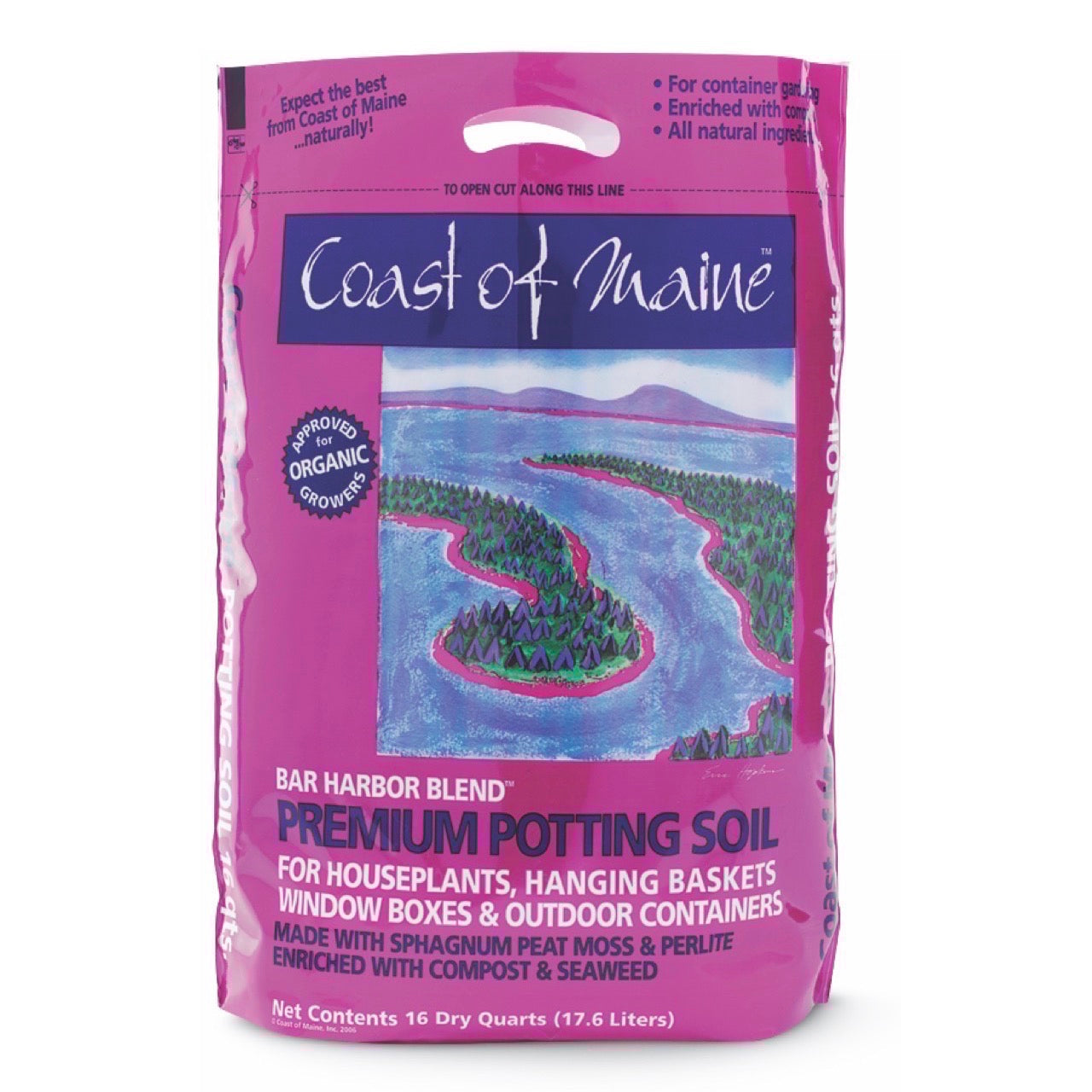 Coast of Maine BHH Organic Potting Soil, Dark Brown, 2 cu-ft Bag