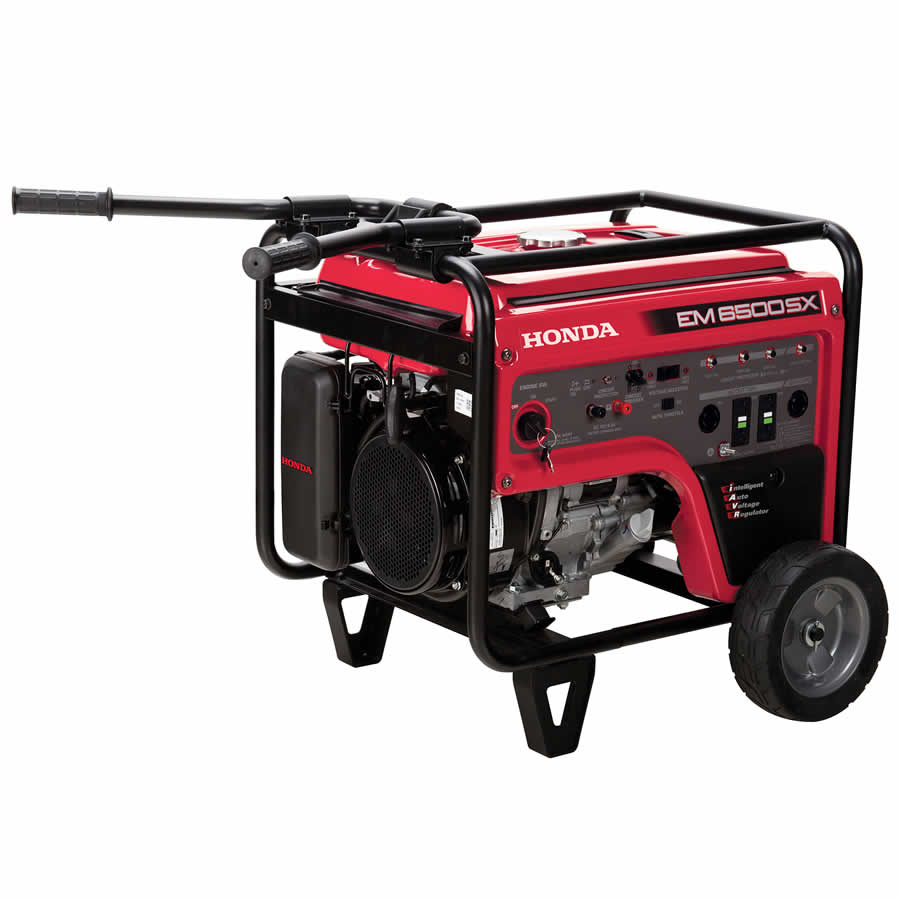 Honda EM EM6500SX21 Portable Generator, 45.8/22.9 A, 120/240 V, Gasoline, 6.2 gal Tank, 6.9 hr Run Time