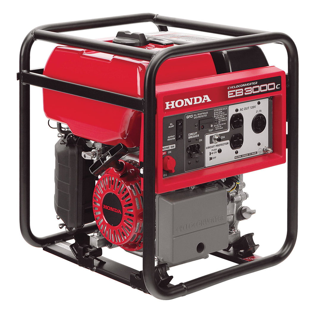 Honda EB EB3000CK2A Generator, 21.7 A, 120 V, Gasoline, 2.6 gal Tank, 6.1 hr Run Time, Recoil Start