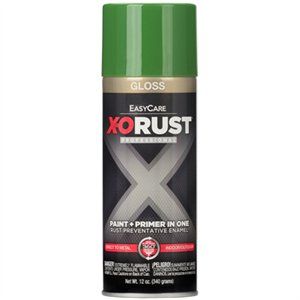 X-O Rust XOP7-AER Paint and Primer Enamel, Gloss, Green, 12 oz, Aerosol Can