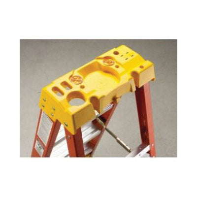 WERNER 6200 Series 6208 Step Ladder, 8 ft H, Type IA Duty Rating, Fiberglass/Plastic/Rubber/Steel, 300 lb