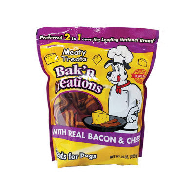 Meaty Treats Bak&#39;n Creations 17062 Dog Treat, Bacon, Cheese Flavor, 25 oz