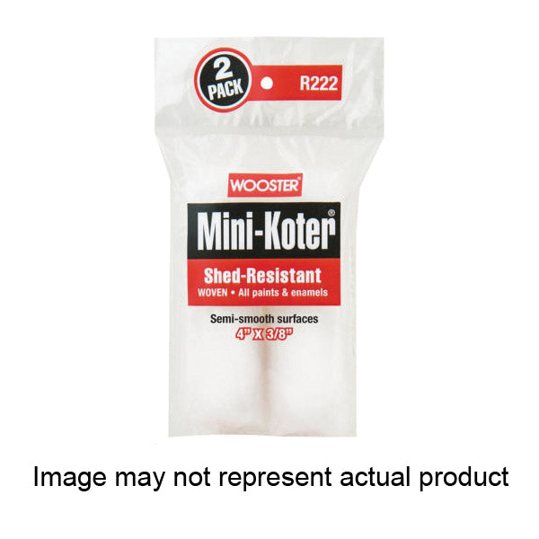 WOOSTER Mini-Koter R229-4 Mini Roller, 1/2 in Thick Nap, 4 in L, Fabric Cover