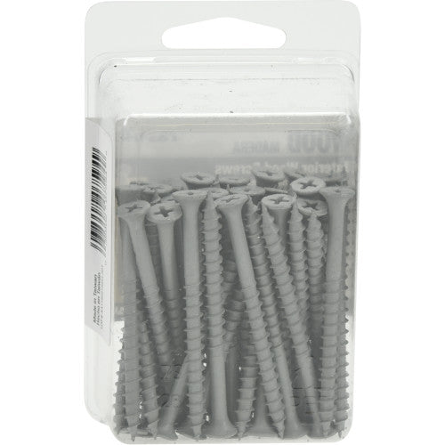 Fas-n-Tite 42605 Screw, #10 Thread, 2-1/2 in L, Coarse Thread, Bugle Head, Phillips Drive, Sharp Point, Ceramic, 50 PK