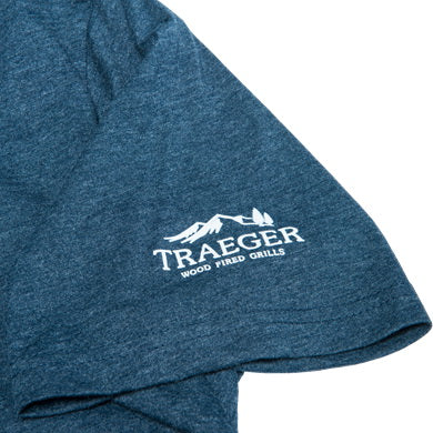 Traeger APP167 T-Shirt, ID Smoke That Pig, XL, Cotton/Polyester, Heathered Denim Blue, Short Sleeve