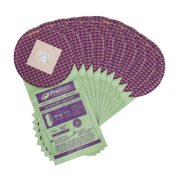 ProTeam 100291 Filter Bag, 10 qt Capacity, 11 in L, 9 in W, Paper