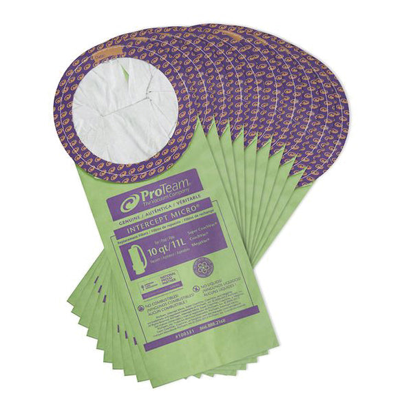 ProTeam 100331 Filter Bag, 10 qt Capacity, 13 in L, 9 in W, Paper