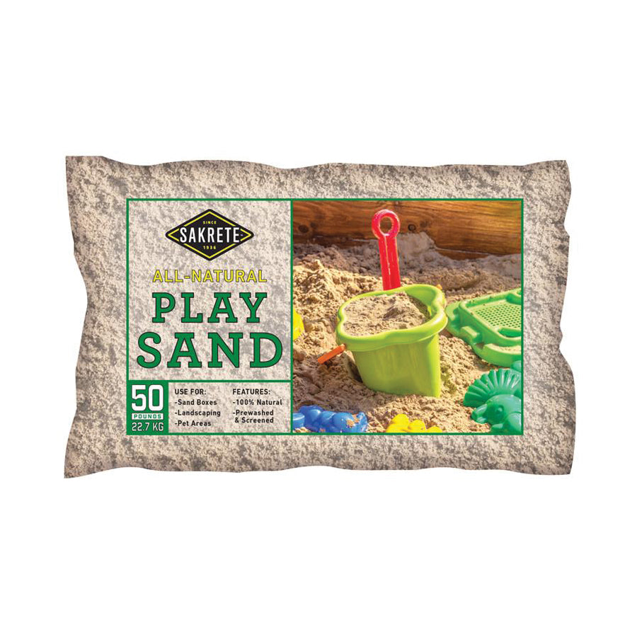 SAKRETE 40100301 Play Sand, Tan, 6 sq-ft Coverage Area, 50 lb Bag