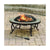 GHP Group OFW103RI Elizabeth Slate Fire Pit, 34 in OAW, 19.7 in OAD, 34 in OAH, Round, Porcelain/Steel/Wood