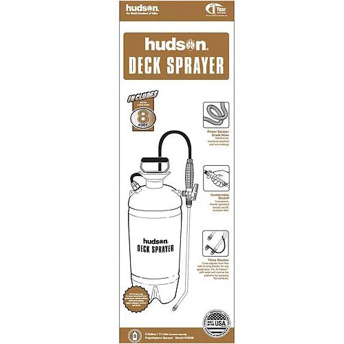 hudson 6788E Deck Sprayer, 3 gal Tank, 96 in L Hose