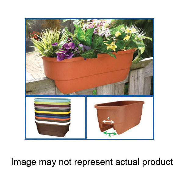 Apollo Exports A34 AP5720B Dual Deck Railing Planter, 11 in W, 24 in D, Rectangular, Polypropylene, Black