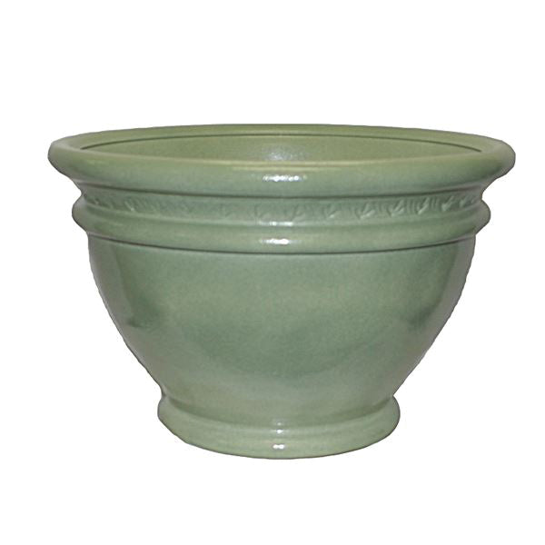 Grosfillex US698021 Planter, 16 in Dia, Ceramic, Red