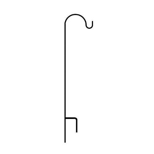 AMERICAN GARDENWORKS A95 SS Shepherd Hook, Short Single Design, 1 -Hook, Iron/Steel, Black, Powdered