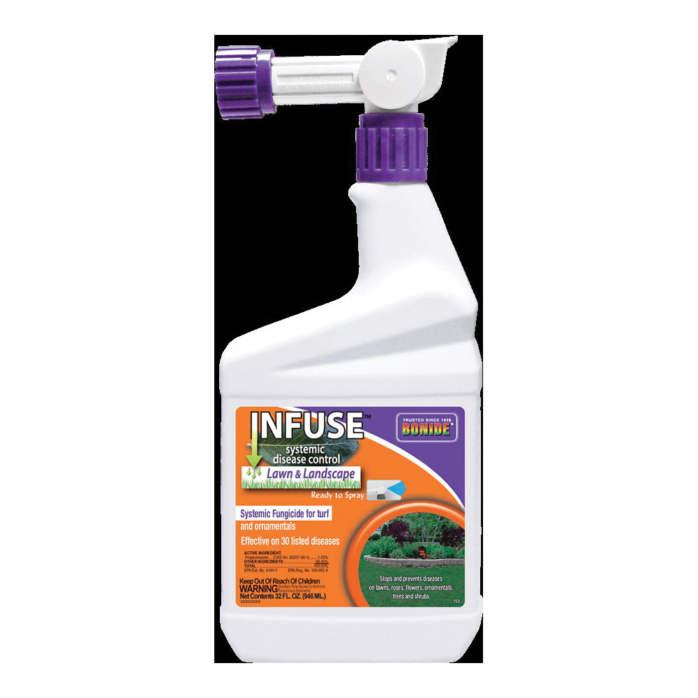 Bonide Infuse B70 150 RTS Lawn and Landscape Fungicide, Liquid, Latex, Yellow, 1 qt Container