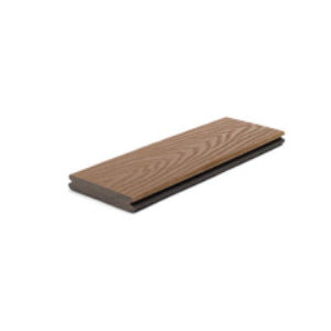 Trex Select SD010620SG01 Grooved-Edge Decking Board, 20 ft L, 6 in W, 1 in T, Saddle