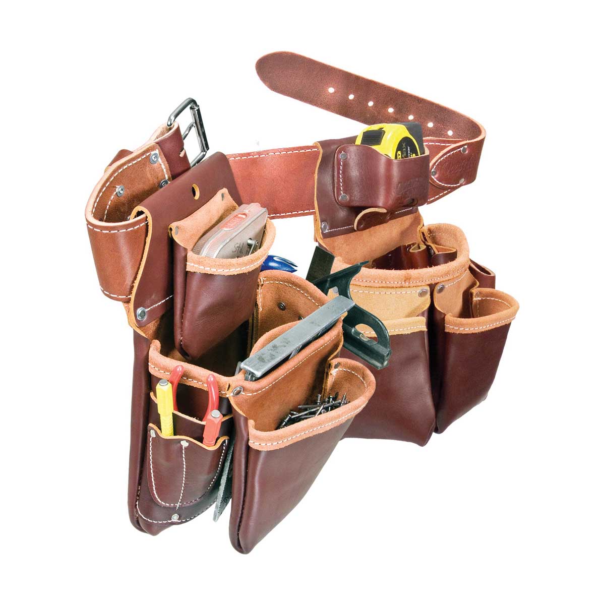 Occidental Leather 5080DB XL Tool Belt Set, 40 to 44 in Waist, Leather, Brown, 22-Pocket