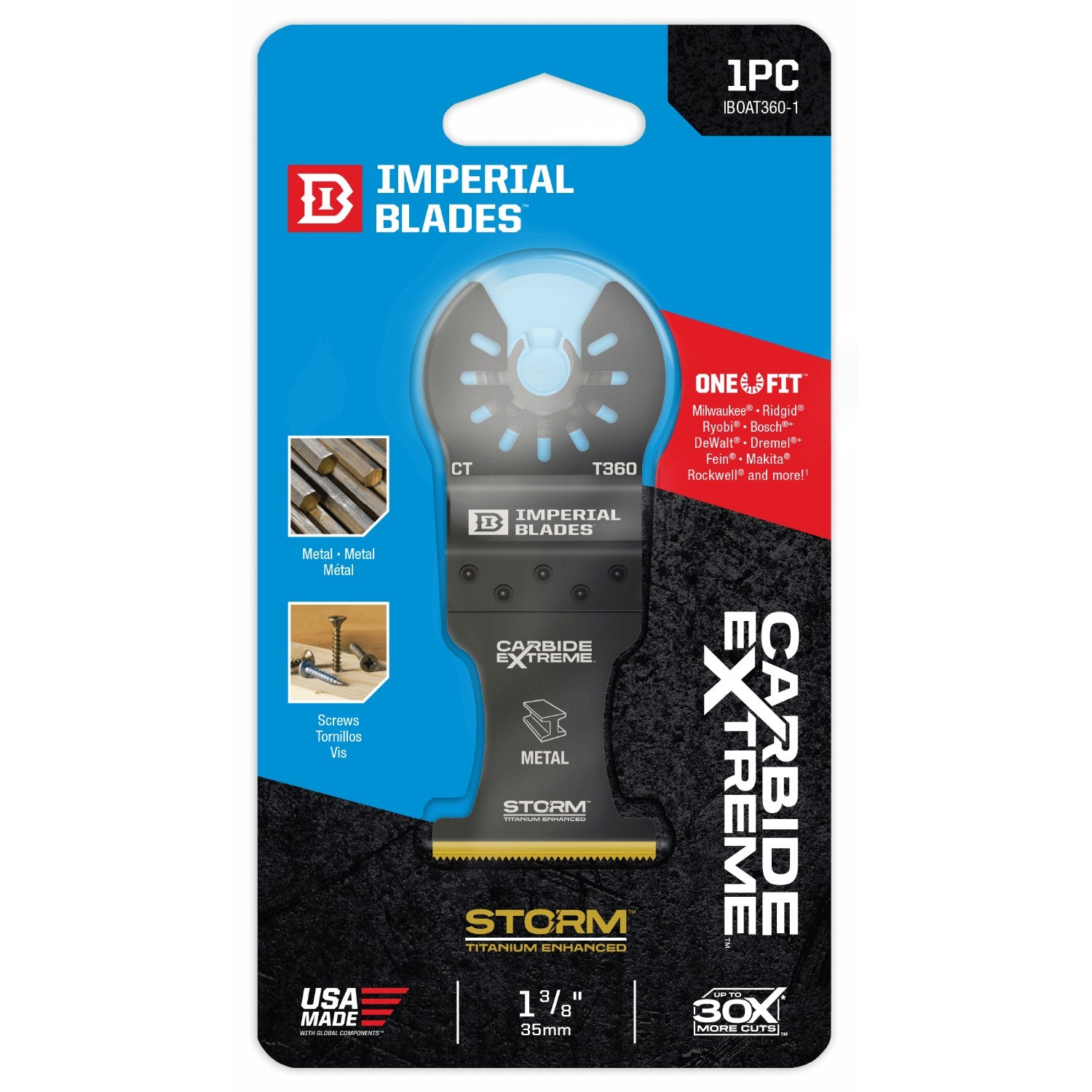 IMPERIAL BLADES ONE FIT IBOAT360-2 Blade, 1-5/8 in D Cutting, 24 TPI, Carbide