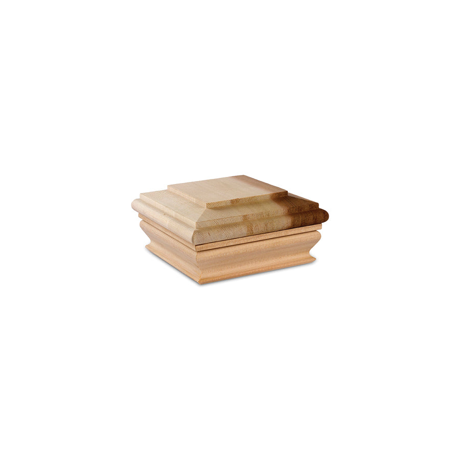 Woodway 870.1382 Post Cap, 5-1/8 in L, 3-5/8 in W, Cedar, Natural