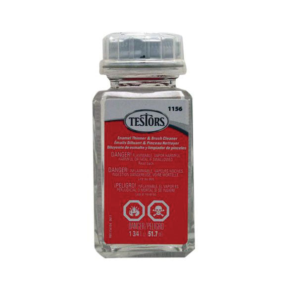 TESTORS 1156XT Enamel Thinner, Liquid, Solvent, Clear, 1.75 oz, Bottle