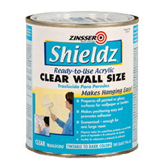 ZINSSER Shieldz 02104 Acrylic Wall Size, Clear, 1 qt, Gloss, Liquid