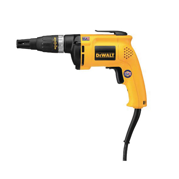 DeWALT DW252 Drywall Screwgun, 6 A, 1/4 in Chuck, 4000 rpm Speed, 8 ft L Cord