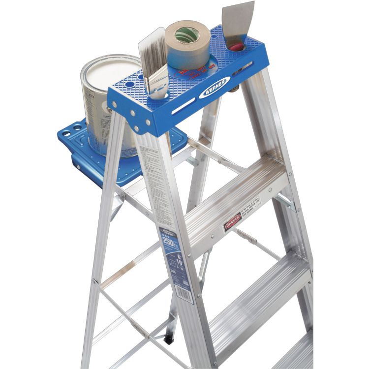 WERNER 360 Series 368 Step Ladder, 8 ft H, Type I Duty Rating, Aluminum, 250 lb