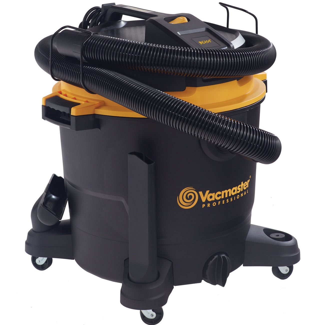 Vacmaster Professional Beast VJH1612PF 0201 Wet and Dry Vacuum, 16 gal Vacuum, 120 V, Black/Yellow Housing