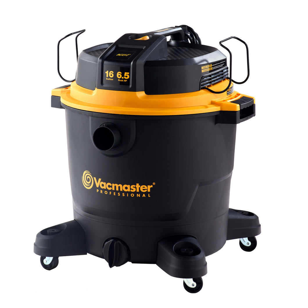 Vacmaster Professional Beast VJH1612PF 0201 Wet and Dry Vacuum, 16 gal Vacuum, 120 V, Black/Yellow Housing