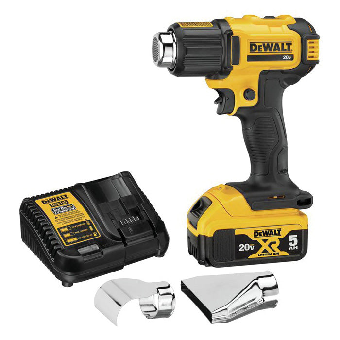 DeWALT DCE530P1 20V Max Cordless Heat Gun Kit (Includes 20V Max 5.0ah Battery, Flat & Hook Nozzle Attachment, and Charger)