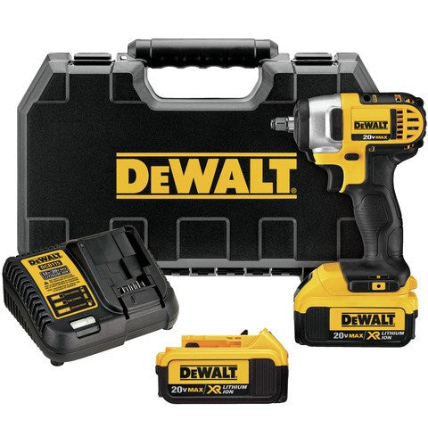 DeWALT DCF883M2 20V Max 3/8&quot; Impact Wrench Kit (Includes (2) 20V Max XR 4.0ah Batteries, Charger, and Kit Bag)