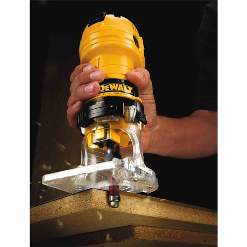 DeWALT DWE6000 Laminate Trimmer, 7.87 in Cutting Capacity, Ergonomic Handle, Black/Yellow Handle