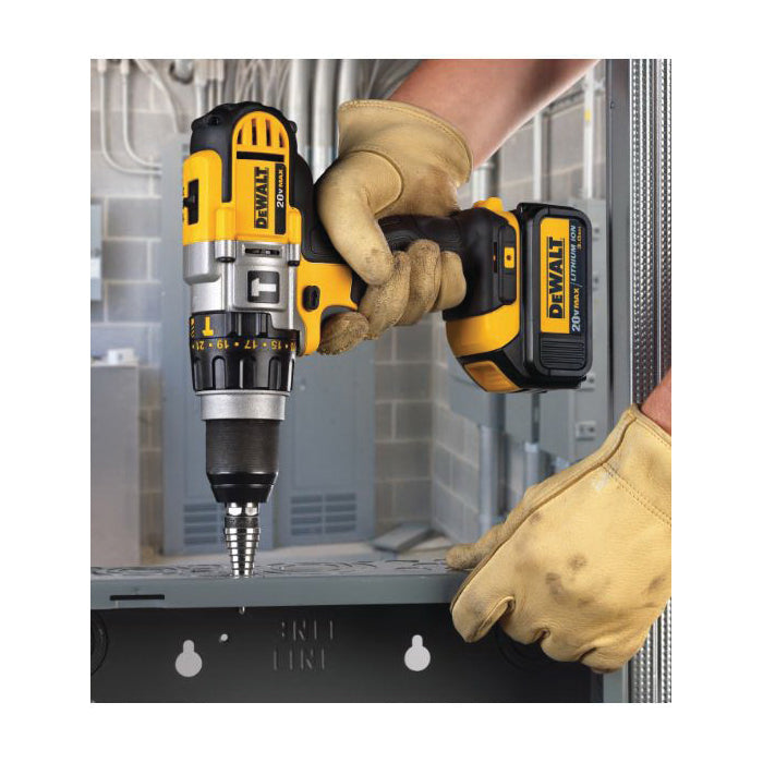 DeWALT DCD985L2 Hammer Drill Kit, Battery Included, 20 V, 3 Ah, 1/2 in Chuck, Ratcheting Metal Chuck