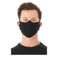 BELLA+CANVAS ST323 Lightweight Fabric Face Cover, One-Size, Heather CVC, Black, Disposable