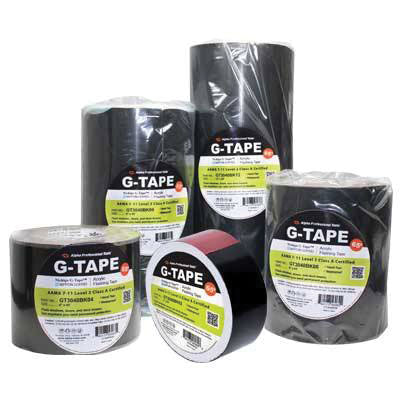 ALPHA Nichigo G-Tape GT3040BK06 Flashing Tape, 65 ft L, 6 in W, Black, Permanent Adhesive