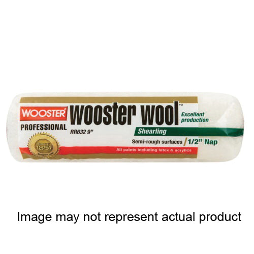 WOOSTER Wooster Wool RR635-9 Roller Cover, 1 in Thick Nap, 9 in L, Shearling Cover